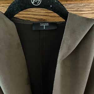 Buttery soft faux leather dark brown Tahari fall jacket M